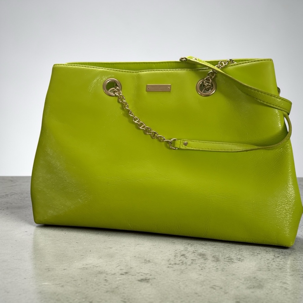 Kate Spade Neon Lime Green Patent Leather Shoulder Bag  - EUC